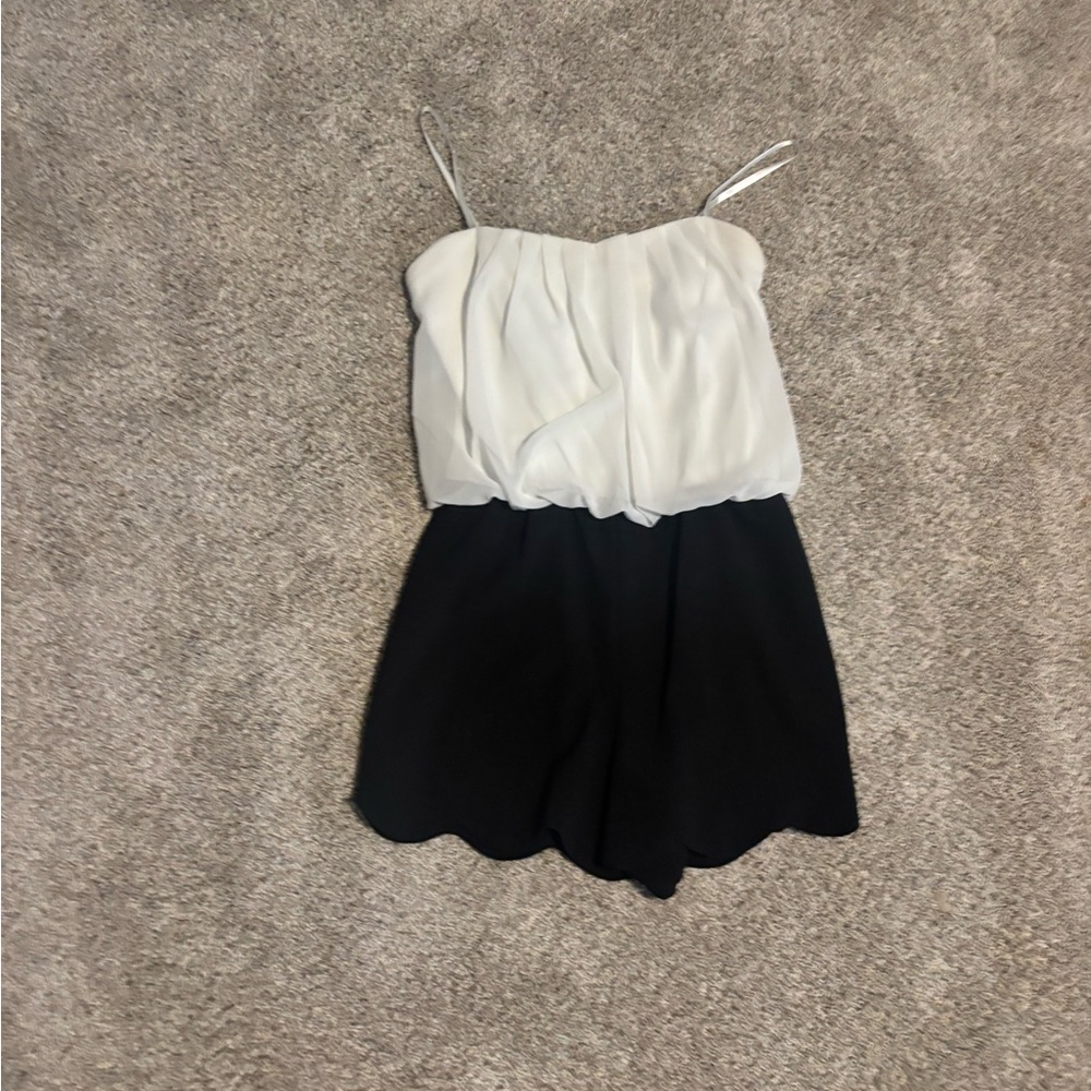 Jodi Kristopher Elegant Black and White Romper